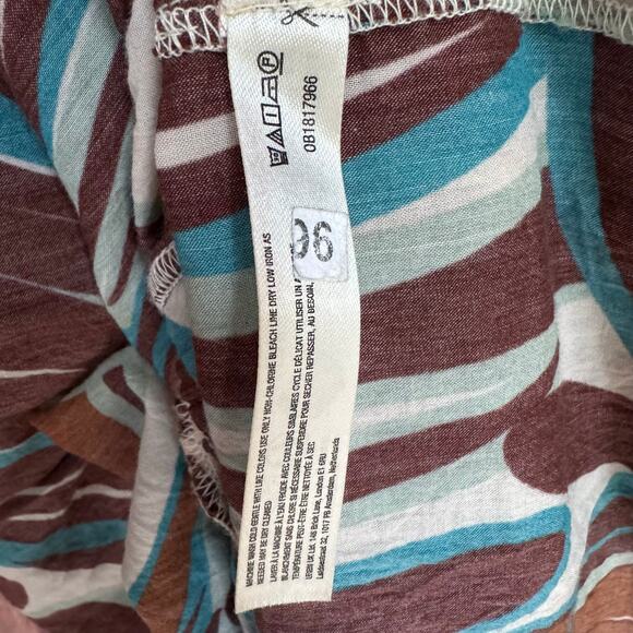 Anthropologie Sundress Abstract Leaf Print Smocked Tiered Boho Midi Dress XXS - Picture 8 of 10